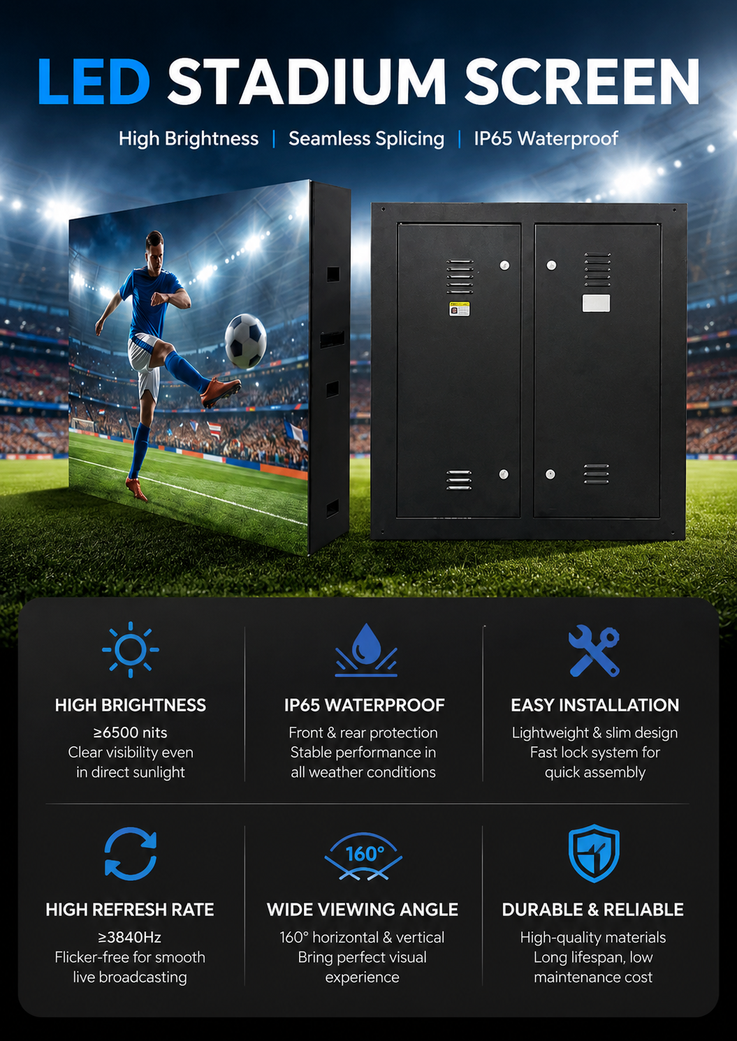 LED display sign offering customizable content, clear visibility, and efficient digital communication solutions for stores, businesses, advertising campaigns, and public information displays.