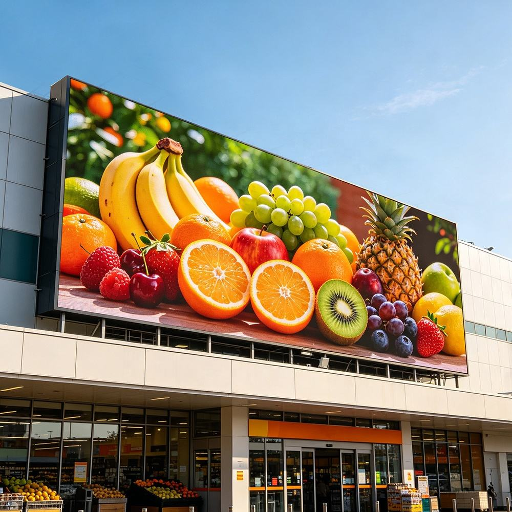Outdoor electronic signs providing bright digital messages, flexible content updates, and durable performance for businesses, roadside advertising, and public communication.